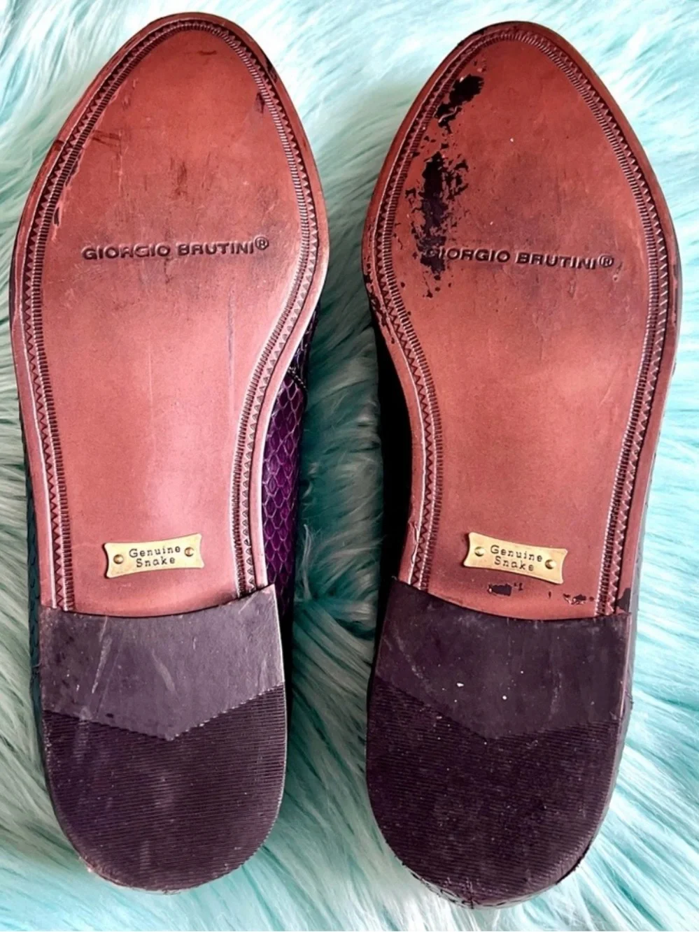 Giorgio Brutini Snake Skin Purple Vintage Loafers Men’s Size 11 Dress Shoes